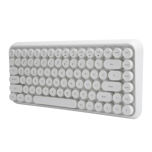 Ajazz Langaton Näppäimistö Bluetooth 84 Näppäimet Retro Pyöreä Näppäimistö Pelitoimistotarvikkeet 308IIvory White
