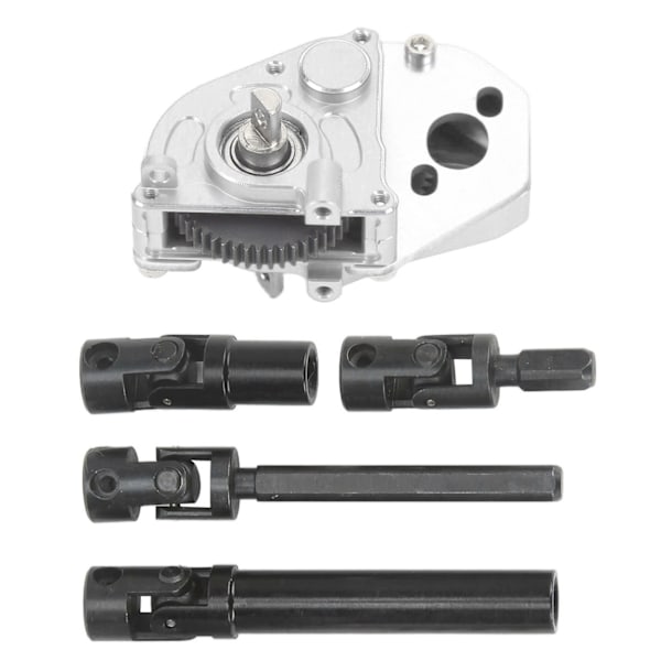 RC-bilväxellåda och drivaxelset i aluminiumlegering, utsökta tillbehör till RC-bilar för Axial SCX24 1/24 RC-bilar, silver