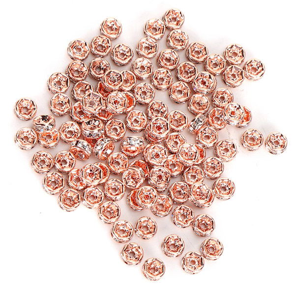 200 st Spacer Pärlor Rakt Kant Diamant DIY Armband Halsband Smycken Tillbehör 5mm