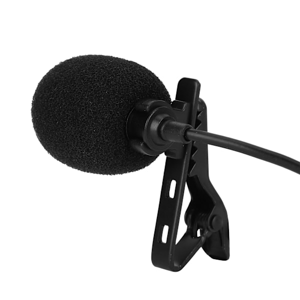 Mini 3,5 mm Lavalier Clipon Mikrofon Live Broadcast Intervju MIC för Mobiltelefon Dator (1,5 m)