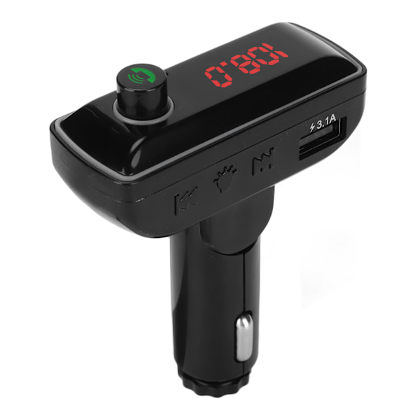 FM-sender bil adapter BT 5.0 omgivende lys håndfri opkald MP3 WAV-format musik USB-opladning biloplader F12