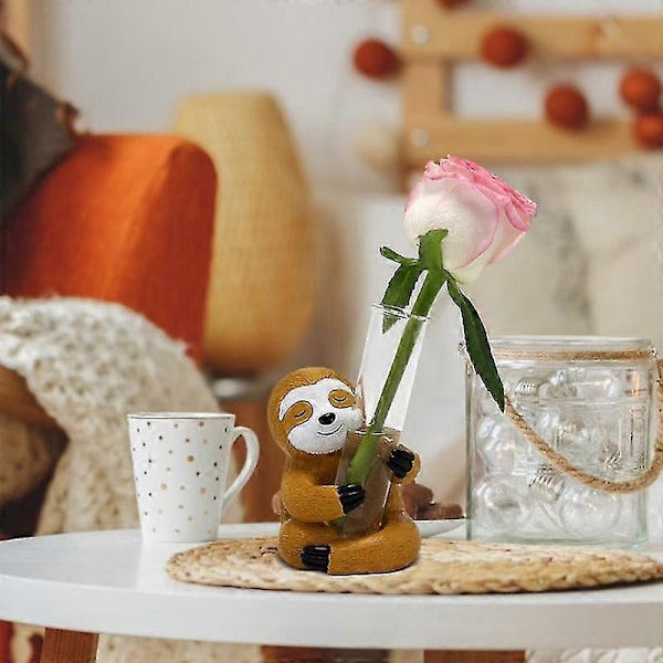 Sloth Växtförökningsstation Terrarium Skrivbord Sloth Terrarium Vas Sloth Växtvaser Display Provrörsvas För Hydroponisk Zekai