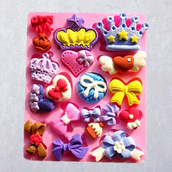 Krone Sløjfe Sæbeform Fondant Kagepynt Form Silikone DIY Bageværktøj