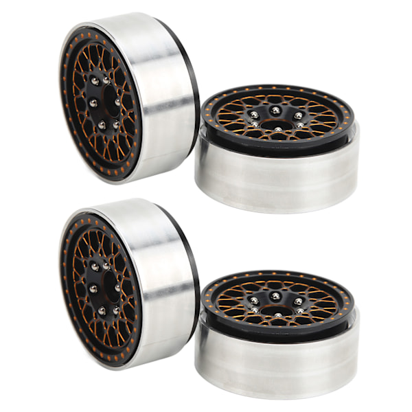 4 kpl 1,9 tuuman Crawler-pyörän napa RC alumiiniseos Crawler-auton vanteet Axial SCX10 90046 1/10 musta kulta