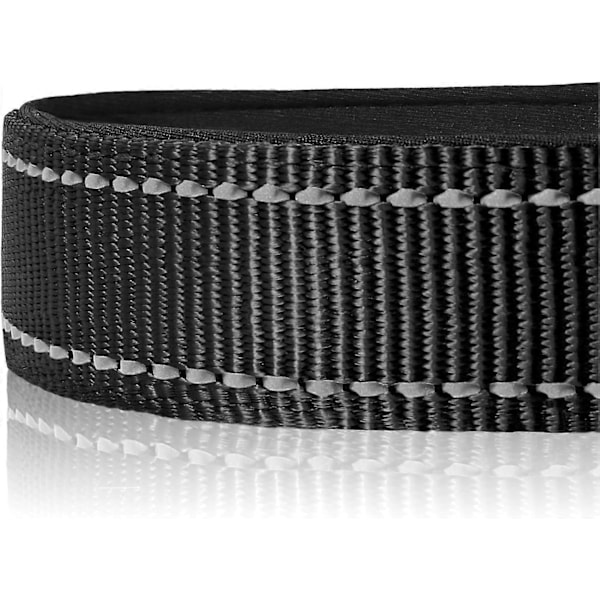 Hundhalsband, Reflekterande Vadderat Neoprenhalsband, Justerbara Nylonhalsband för Extra Små och Valphundar, L, Svart