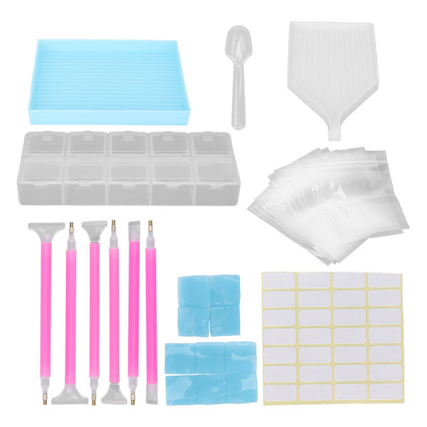 Gör-det-själv Rhinestone Målarverktyg Kit Rhinestone Dotting Pen Pärlor Sorteringsbricka Förvaringslåda Nail Art Tool Set