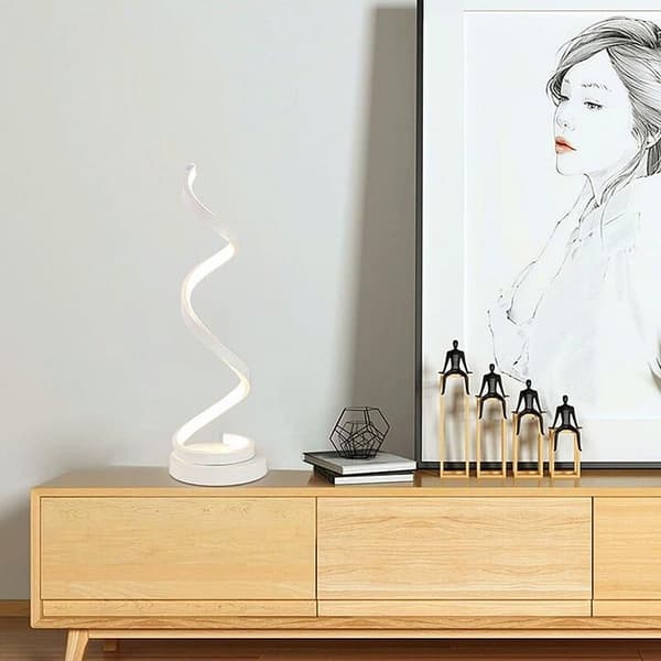 Spiral LED Bordlampe 12W Dæmpbar Buet Design Blødt Lys Sengelampe