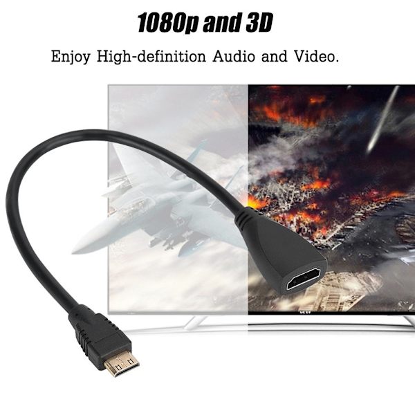 HDMI Hona till Mini HMDI Hane Adopter Cable Converter 1080P 3D High Speed