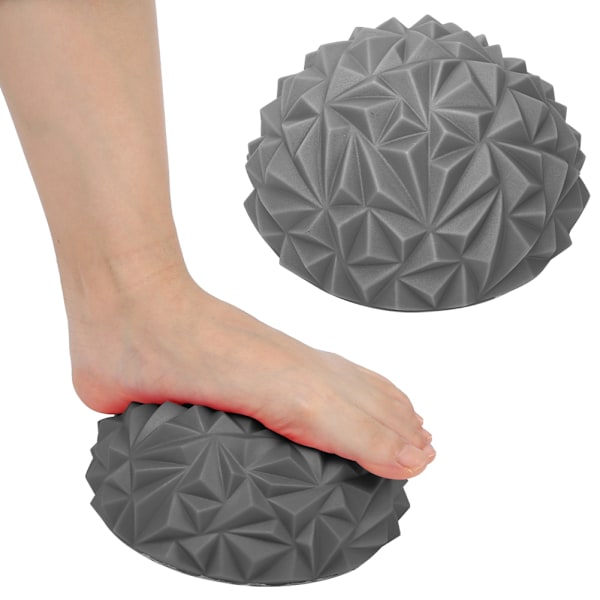 PVC Bold Stress Relief Yoga Massager Halvcirkel Fodmassage Bolde Muskelafspændingssølv