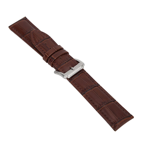 Universal Herr Dam Justerbar PU Läder Watch Band Ersättning 20mm Brun