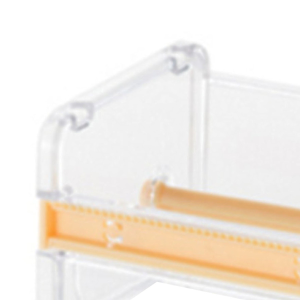 Washi Tape Dispenser Cutter Transparent 2 tandade stänger ABS Plast Stapelbar tejphållare Dispenser för förvaring Gul