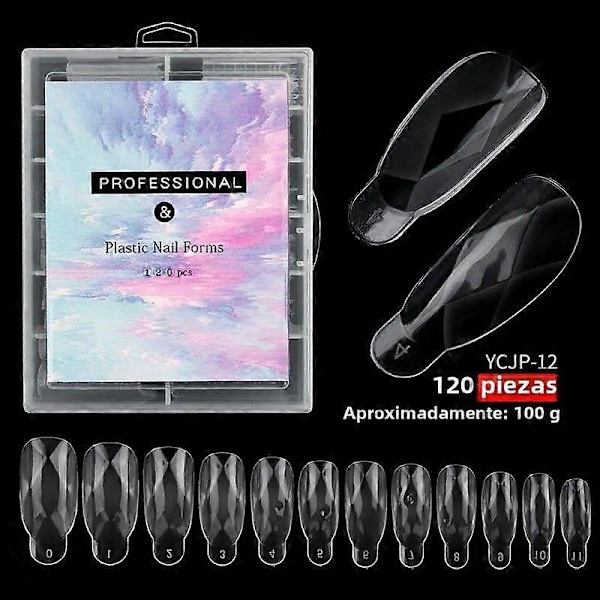 120 st/set Nagelsystem Snabbväxande Gel Duplicator Former Täckt Över Nagel Förlängning Klar Plast12