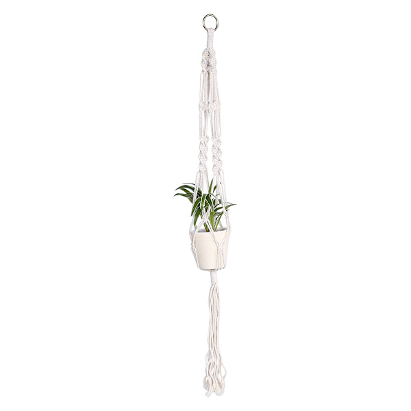 Macrame Planteophæng Hængende Plantekurv Kurv til Blomsterpotter Havedekoration #1