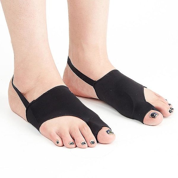 Hallux Valgus Korrigerare 2 st, Ortopedisk Splint, Stortåseparator, Smärtlindring, Icke-kirurgisk Korrigering, Unisex, Svart