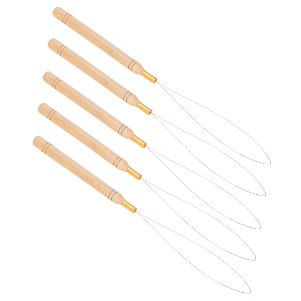 5 STK Hair Extension Loop Nålesett Anti-slip bøkhåndtak Trekkkrok Nål for tufting