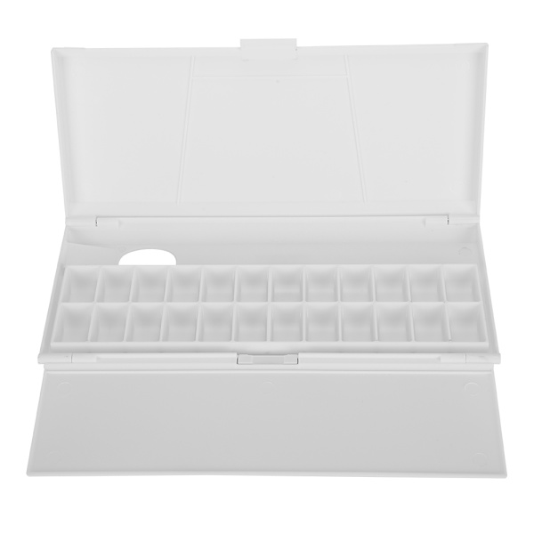 Måla Palett Box Akvarell Akryl Gouache Vikning Håll våt 24 Grids Paint Tool