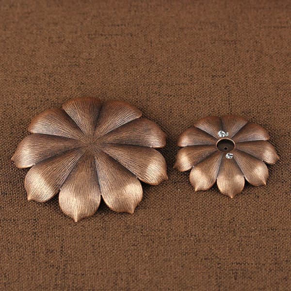 Multi-huls Lotus Røgelsesholder Zinklegering Røgelsesplade Pindholder Askeopsamler