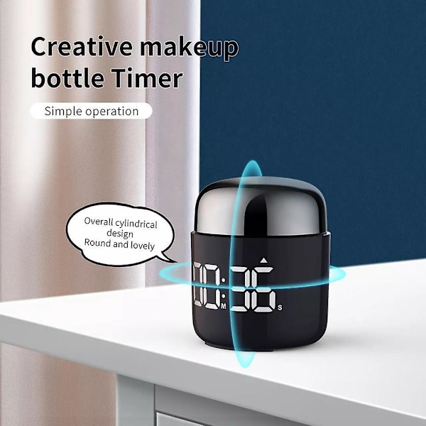 Digital Køkken Timer Stor LED Display Justerbar Lydstyrke Madlavning og Klassetimer til Børn og Lærere Sort