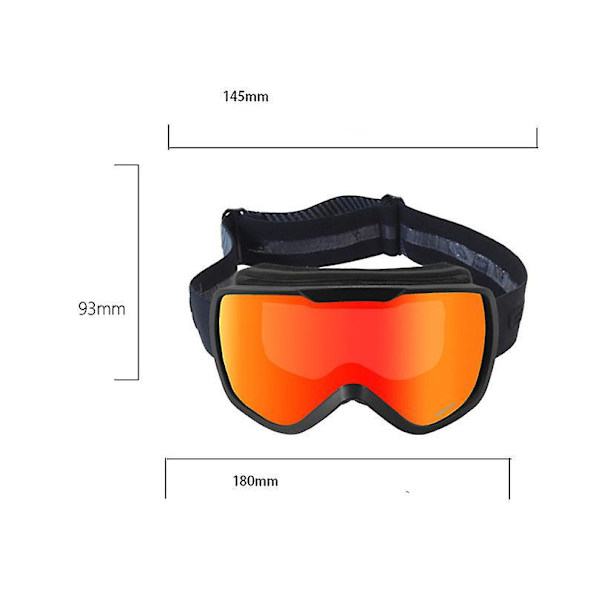 Antidugg med dobbel linse med stor ramme for skibriller for unisex skiutstyr