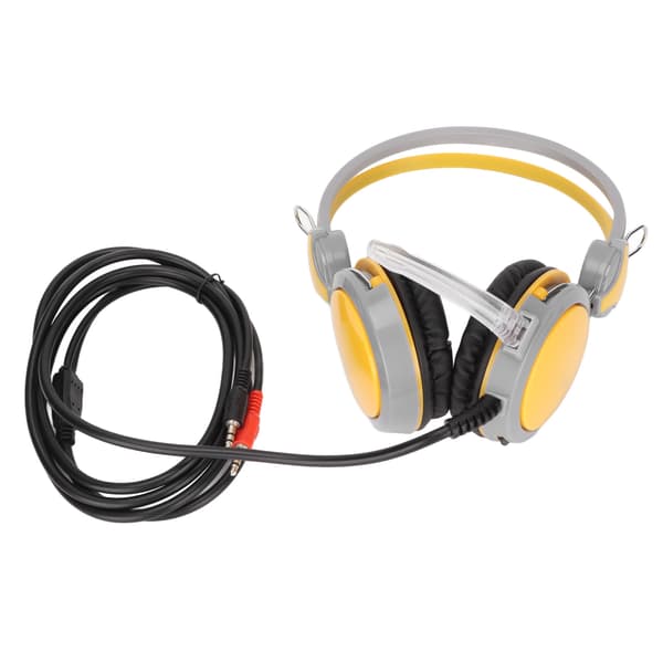 Gaming Headset Støjreducerende Stereo Ergonomisk Kablet Computer Gaming Hovedtelefon med Mikrofon til PC Gul