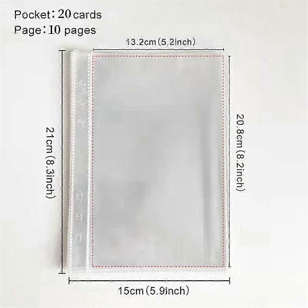 A5 Perm Photocard Holder Idol Fotoalbum Fotokort Samlebok, Rosa Skall