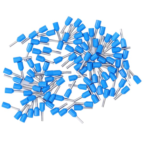 100 stk. E1508 Pin Cord End Terminal Kobber PVC-tråd Isolert Ferrule Crimp Terminaler for Elektronisk Utstyr