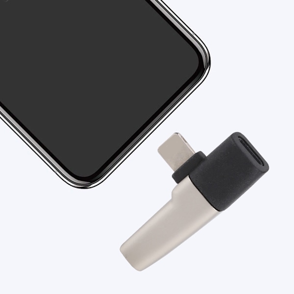 2 i 1 ljudadapter till 3,5 mm + typ-c hörlursladdningskabel passar för iPhone