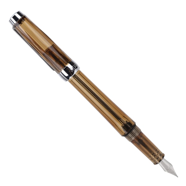 Stor Kapacitet Fyldepen Transparent Business Skrivepen Kontor Skoleartikler 0,5 mm Nib Transparent Brun