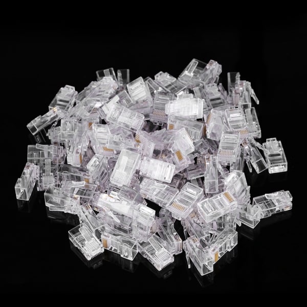 100 kpl / LOT Cat5 Cat5e verkko-Internet-liitin RJ45 8P8C kaapeli Modulaariset pistokepäät