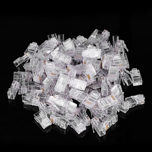100 STK/LOT Cat5 Cat5e netværksinternetstik RJ45 8P8C kabel Modulære stikhoveder