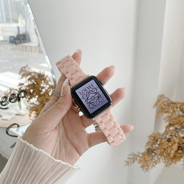 PC-klockarmband Replacment Smartwatch-remmar med metallspänne för Iwatch 1 2 3 4 5 6 7 Se Rosa 38 40 41mm