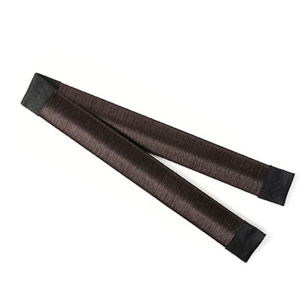 Bull Donut Hair Maker Natural Realistic Fast Fixed Donut Hair Fold Wrap Snap för fest Mörkbrun