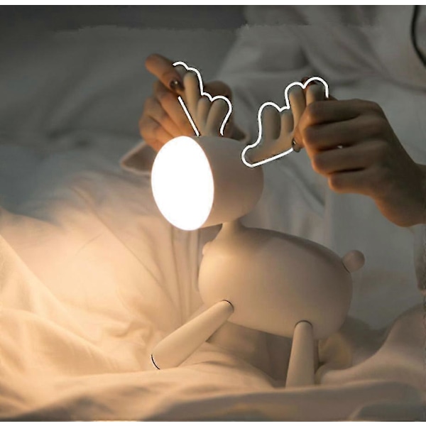 Jule Elg LED Bordlampe Silikone Natlampe, Hvid
