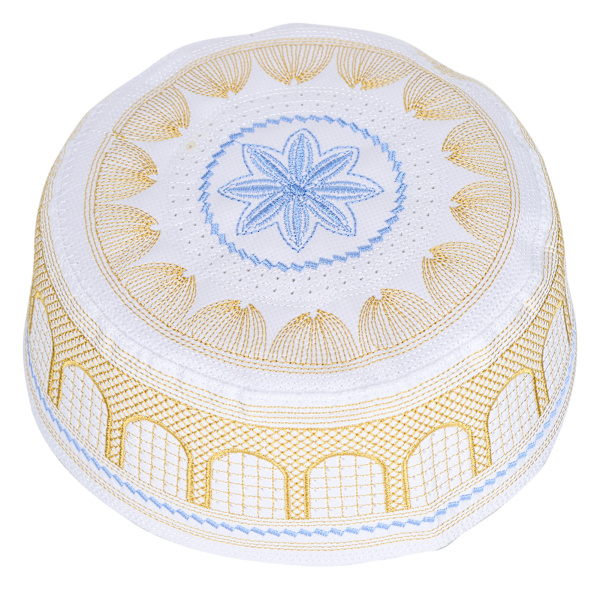 Muslimsk hatt Islamsk tilbedelse Bønn Broderi Saudi-Arabia Menn Hodeplagg Polyester Bomull Gul