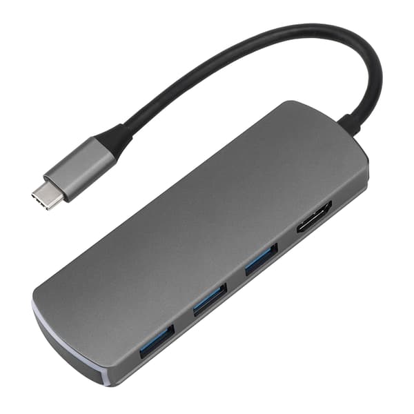8-i-1 Dockingstation Multifunktionel Type-C til HDMI Hub med PD-opladningslys