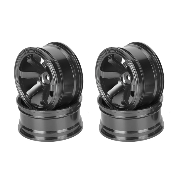 Aluminiumlegering hjulnav Fälgar Reservdelar Tillbehör Passar för 1/10 RC Flat Running Drift Car5-Ekrar Svart
