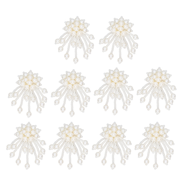 10 st Faux Pearl Blomster Tassel Utsökt Elegent 4cm Bredd Dekorativa Tillbehör för DIY Kläder Skor Väskor Gardiner