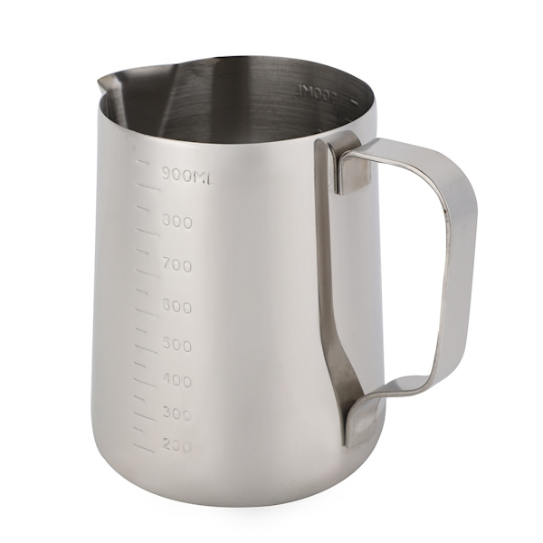 Måttkopp i rostfritt stål Kaffekanna Mjölkskumningskanna Espresso Latte Kanna (1000 ml)