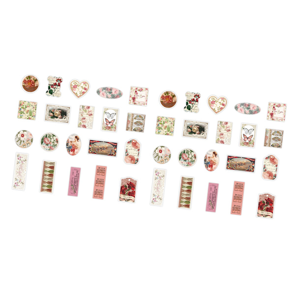 40 kpl roskalehti tarra tarra paperi DIY Scrapbook koriste retro kukkia kuvio tyyppi 1