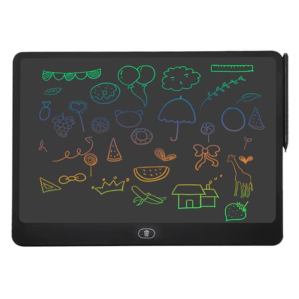 16 tommer elektronisk LCD-skriveplade Farverig tegne-doodle-plade-tablet til udendørs rejser sort