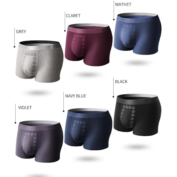 Energiakenttäterapia Magneettiset Boxer-alushousut Miehille XL Vaaleanharmaa
