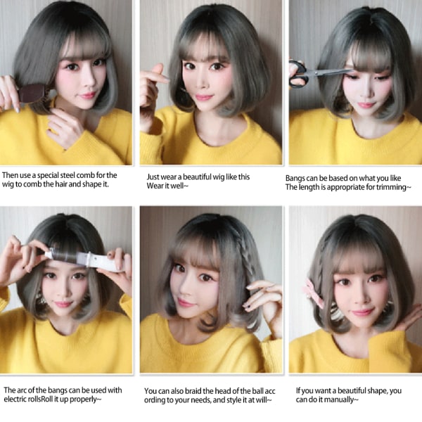 Gradient Grön vågig peruk Majs peruk vågig peruk Bärbar Andningsbar modeperuk