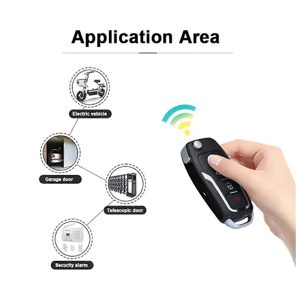 10 stk. 433Mhz Fjernbetjeningsduplikator med fast kode til elektrisk garageport, sort