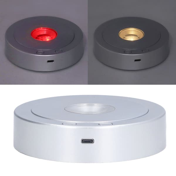 LED Display Base USB RGB Farverigt Lys Roterende Krystal Display Base Stand til Flaske Smykker Håndværk