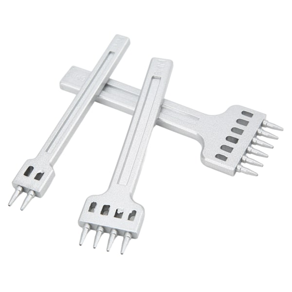 Lærpinner i 2, 4 og 6 tenner - Sinkpinner i sinklegering - Hvit, fin glans - Stor åpning - Speilblank overflate - Sydd - 6 mm