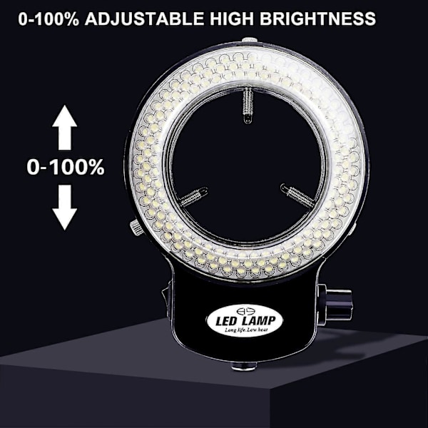 144 LED miniskoopin rengasvalo 0 - 100% säädettävä lamppu, yhteensopiva miniskoopin rengasvalon kanssa