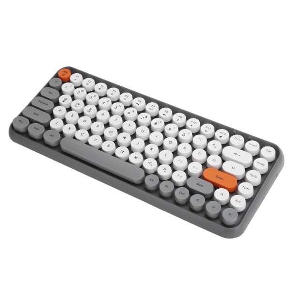 Ajazz Wireless Keyboard Bluetooth 84 Keys Retro Rund Keycap Gaming Kontorrekvisita 308IGray