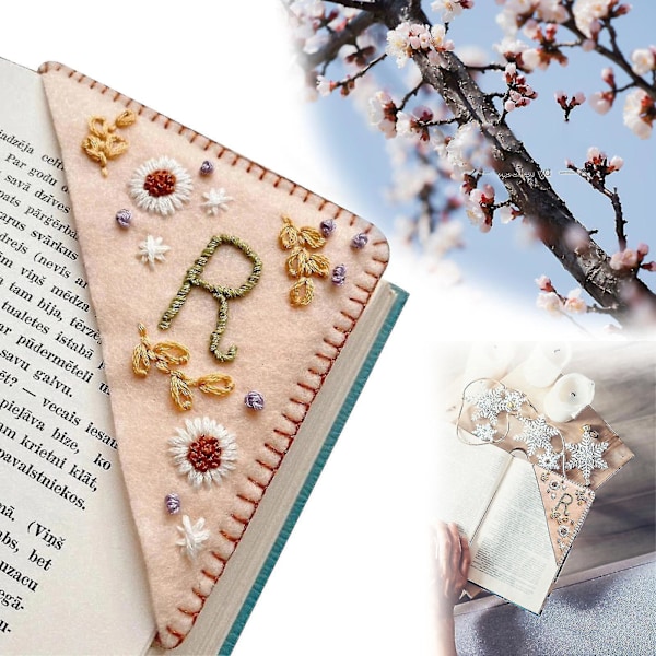 Personalized Flower Letter Embroidered Bookmark - Unique Gift for Men Spring H