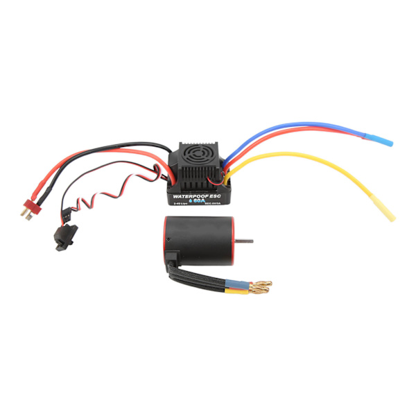 3650 2300KV Borstlös Motor 60A ESC Elektrisk Regulator Lång Linje för 1/8 1/10 RC Bil