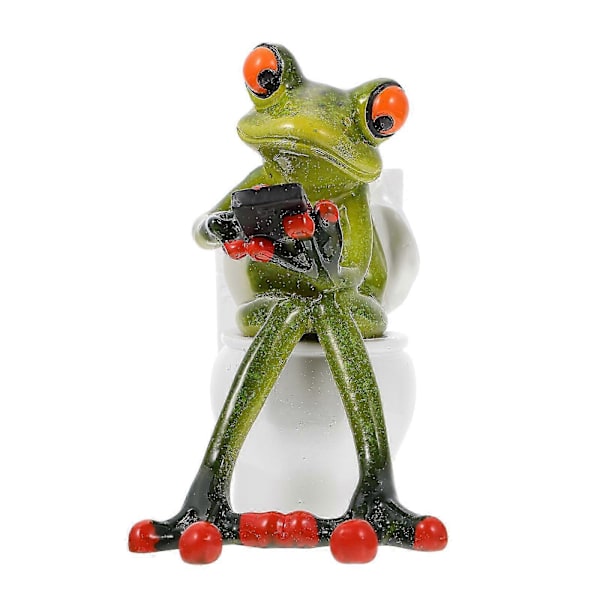Udendørs Dekoration Frø Statue Blyantholder Resin Dyr Pen Kop 3d Frøer Figur Resin Pen Blyantholder Frø Siddende Skulptur